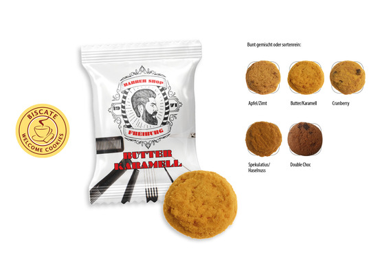 Coffee Cookies Flowpack, Inhalt: Coffee Cookies Spekulatius, Haselnuss