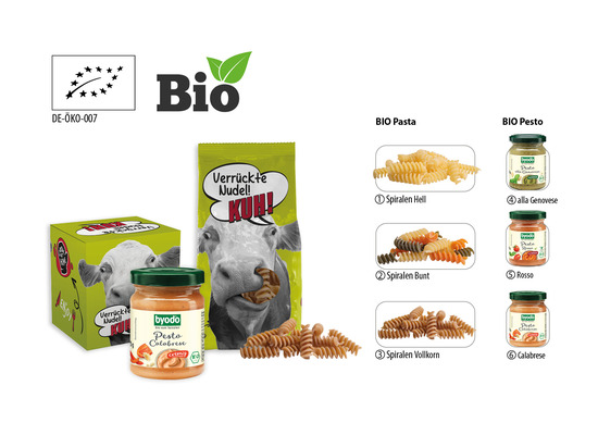 BIO Pesto im Werbekarton, Inhalt: BIO Pesto Calabrese ca. 125 g