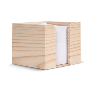 Zettelblock aus Holz, recycelt 10x10x8.5cm
